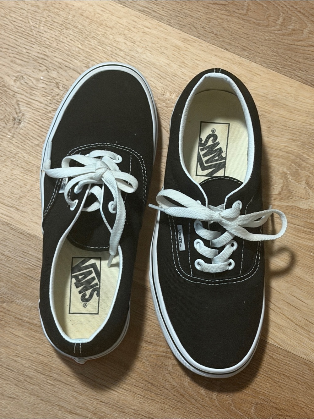 Vans Black Canvas Low-Top Sneakers with White Laces